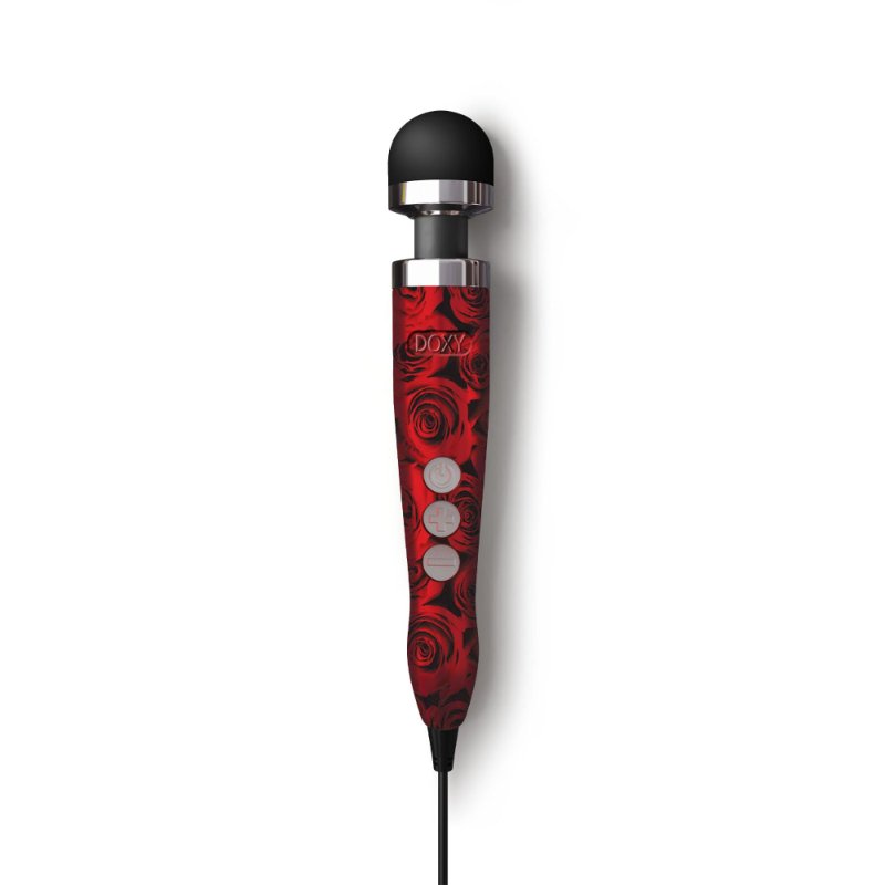 Вібромасажер DOXY Die Cast 3 ROSE PATTERN, дуже потужний, живлення 220В, металевий корпус - зображення 1