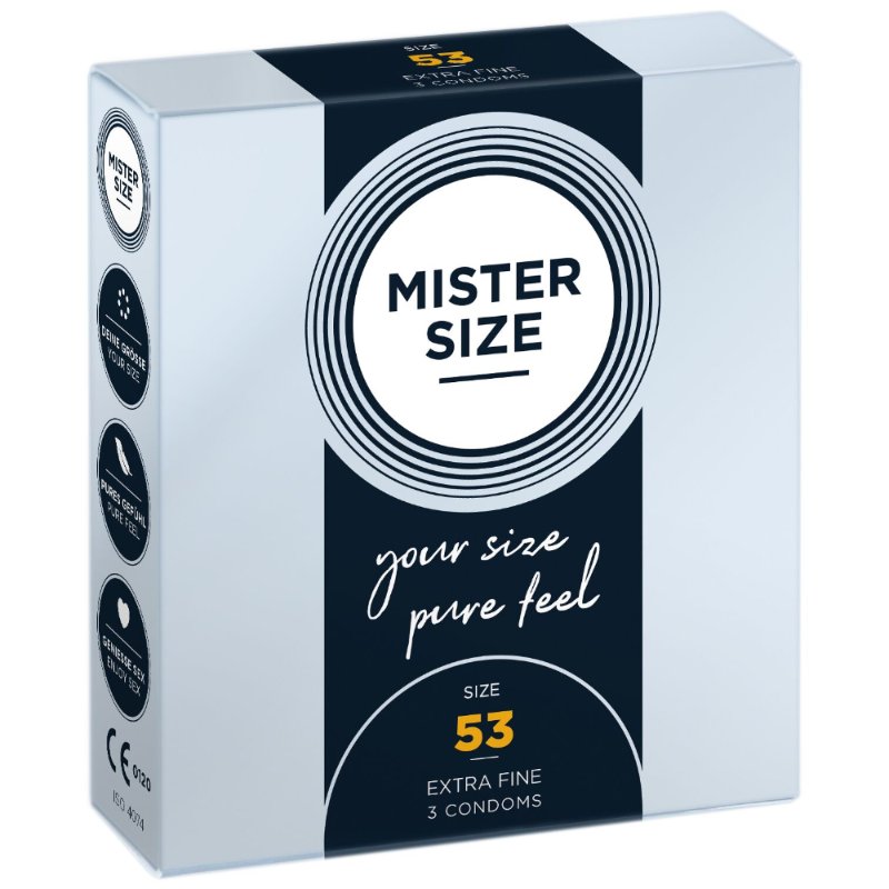Розпродаж!!! Презервативи Mister Size - pure feel - 53 (3 шт) (термін 05.2026) - зображення 1