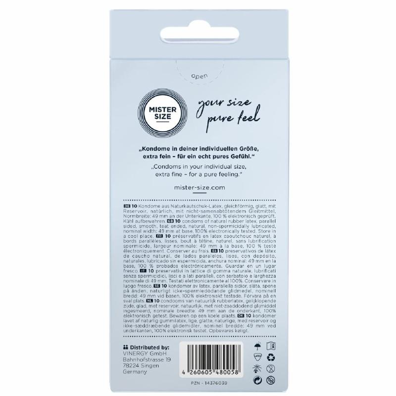 Презервативи Mister Size - pure feel - 49 (10 condoms), товщина 0,05 мм