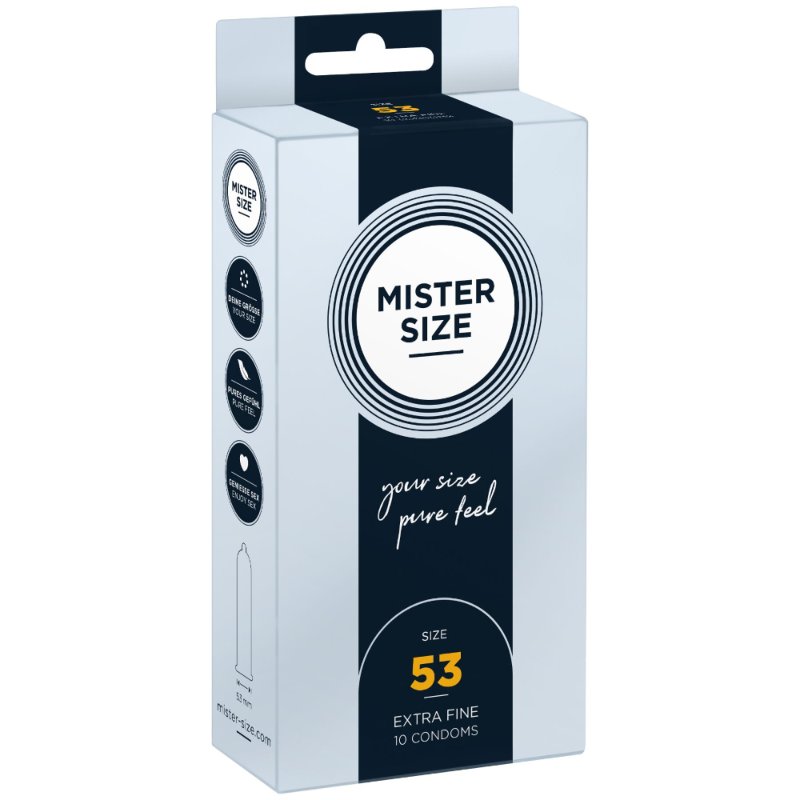 Презервативи Mister Size - pure feel - 53 (10 condoms), товщина 0,05 мм - зображення 1