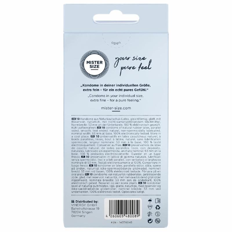 Презервативи Mister Size - pure feel - 53 (10 condoms), товщина 0,05 мм