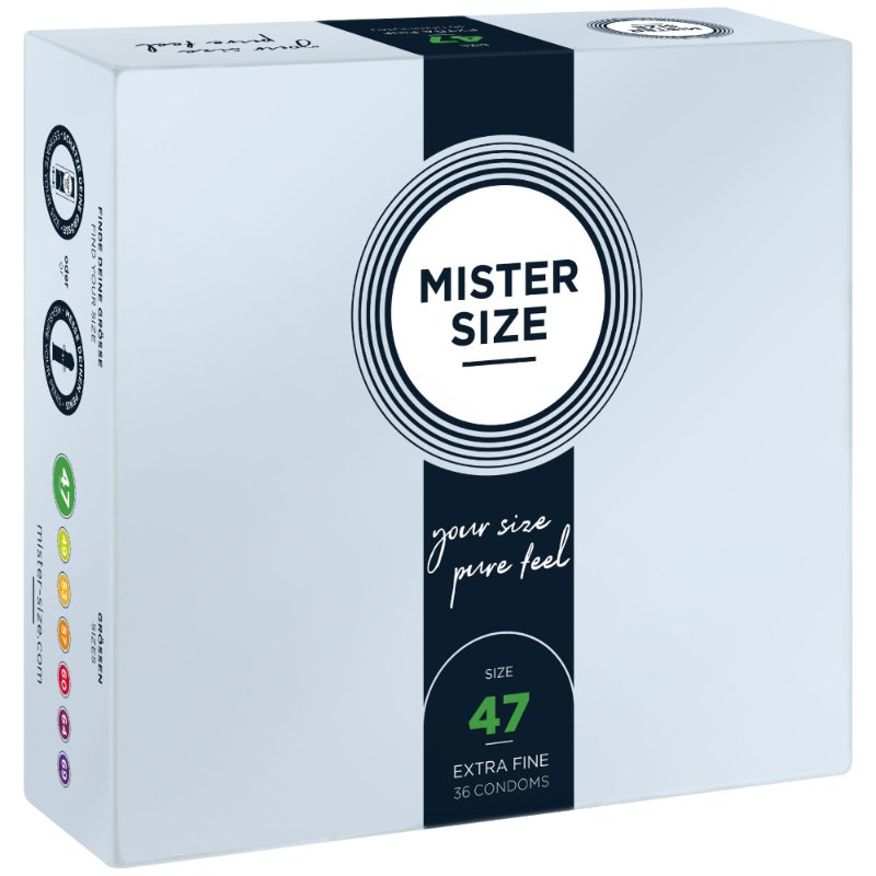 Презервативи Mister Size - pure feel - 47 (36 condoms), товщина 0,05 мм - зображення 1