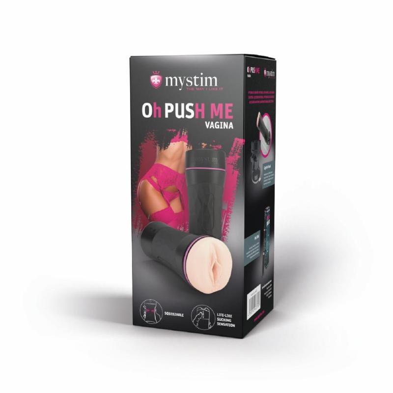 Мастурбатор-вагіна Mystim O(h) PUSH ME Vagina, можна стискати та регулювати вакуум