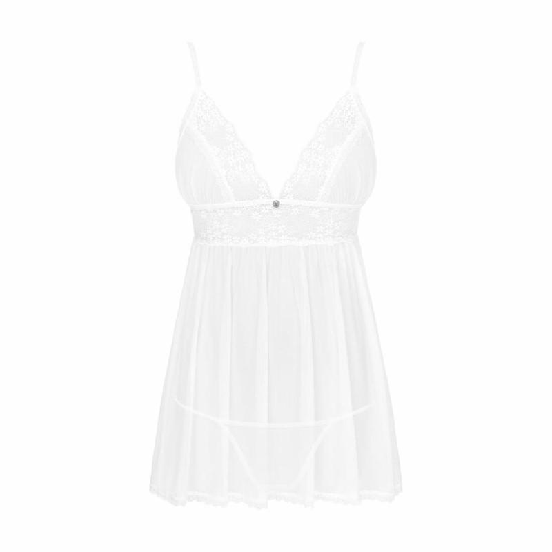 Пеньюар і трусики Obsessive Heavenlly babydoll & thong M/L