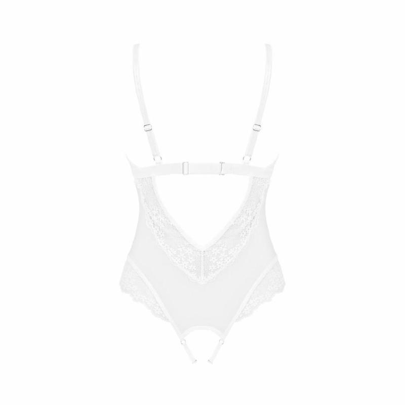 Еротичне напівпрозоре боді Obsessive Heavenlly crotchless teddy XS/S, з доступом