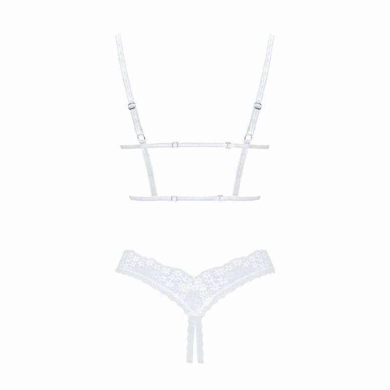 Еротичний комплект Obsessive Heavenlly 2-pcs cupless set XS/S, відкриті груди, з доступом