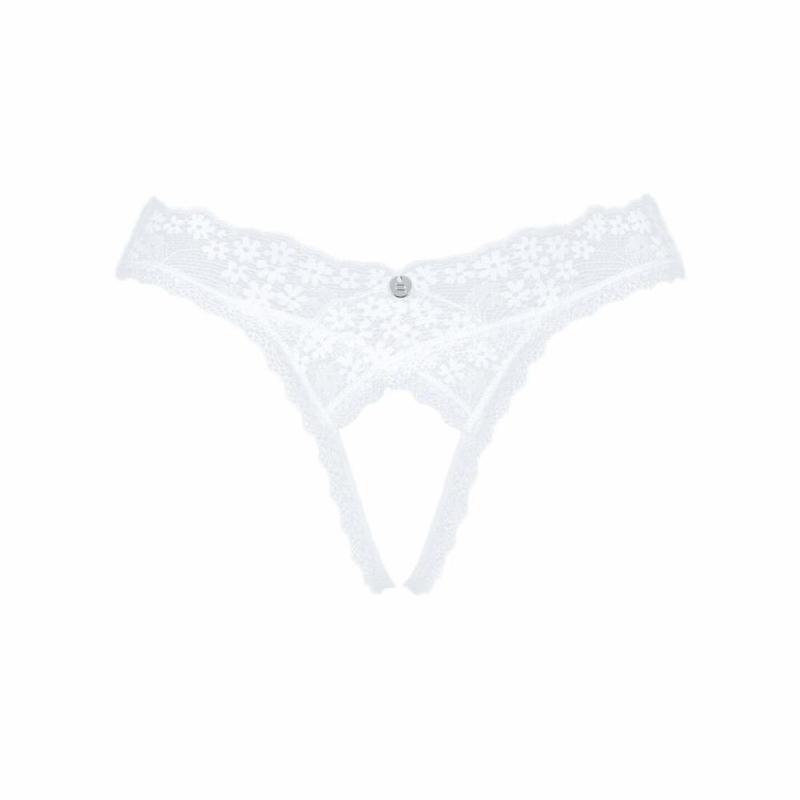 Мереживні танга Obsessive Heavenlly crotchless thong XS/S, з доступом