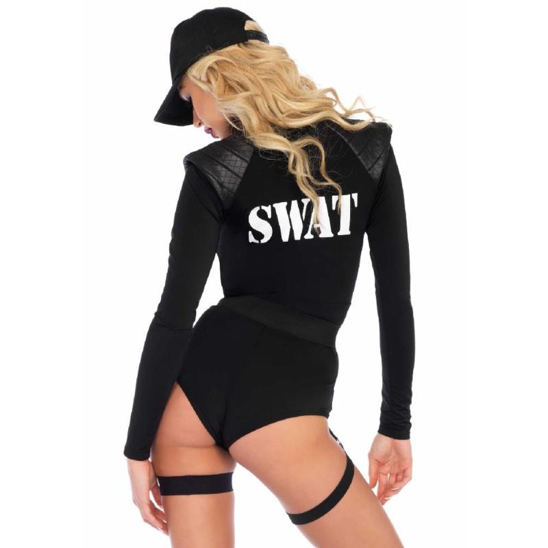 Костюм еротичних спецсил Leg Avenue SWAT Team Babe M, боді, пояс, підв’язки, іграшкова рація, кепка