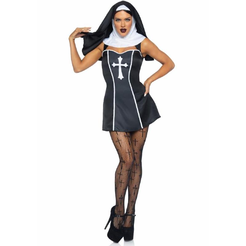 Костюм черниці Leg Avenue Naughty Nun XS, сукня, головний убір