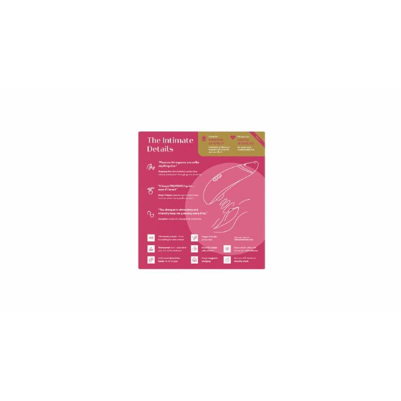 Вакуумний кліторальний стимулятор Womanizer Premium 2 - Raspberry, функції Autopilot та Smart Silence