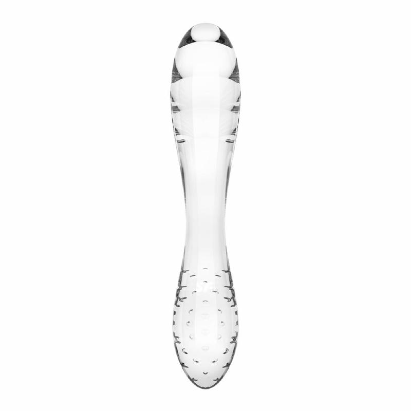 Двосторонній скляний дилдо Satisfyer Dazzling Crystal 1 Transparent, дуже міцний, без стопера