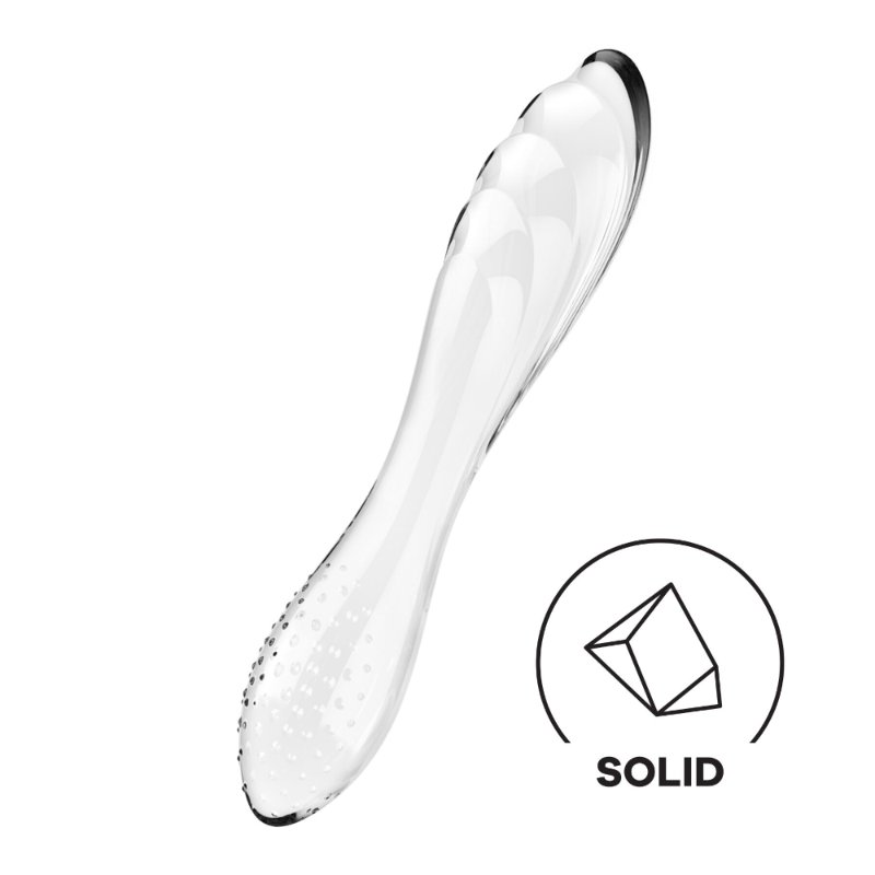 Двосторонній скляний дилдо Satisfyer Dazzling Crystal 1 Transparent, дуже міцний, без стопера - зображення 1