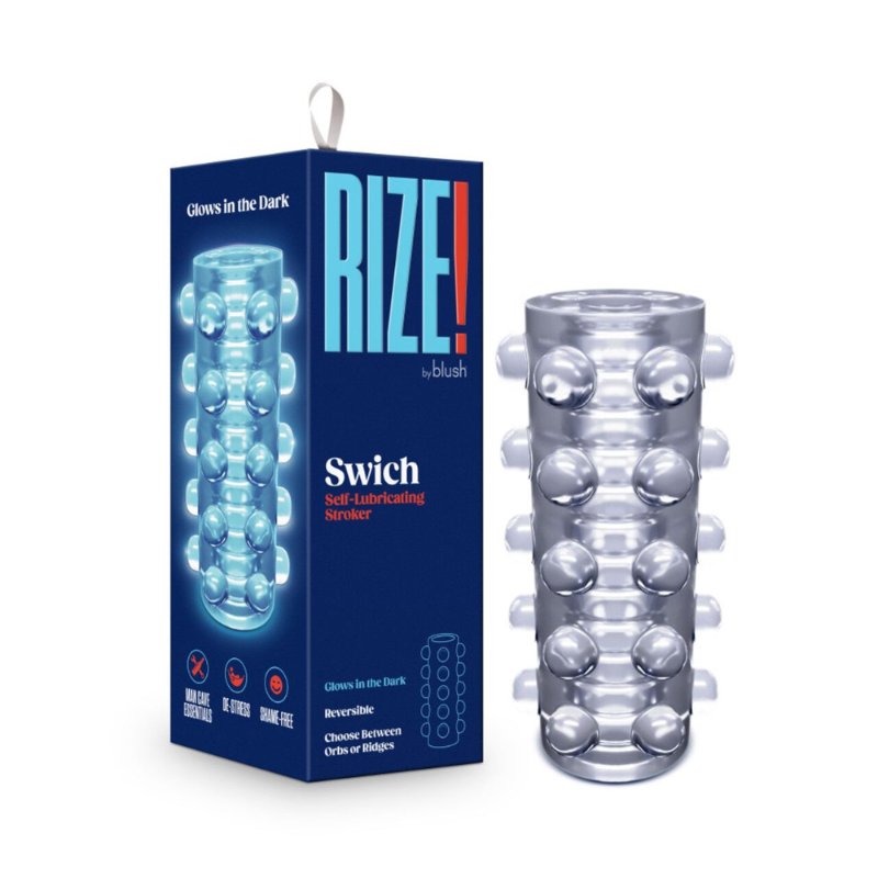 Мастурбатор Blush Rize – Swich Glow in the Dark Masturbator Clear, двосторонній, світиться в темряві - зображення 1