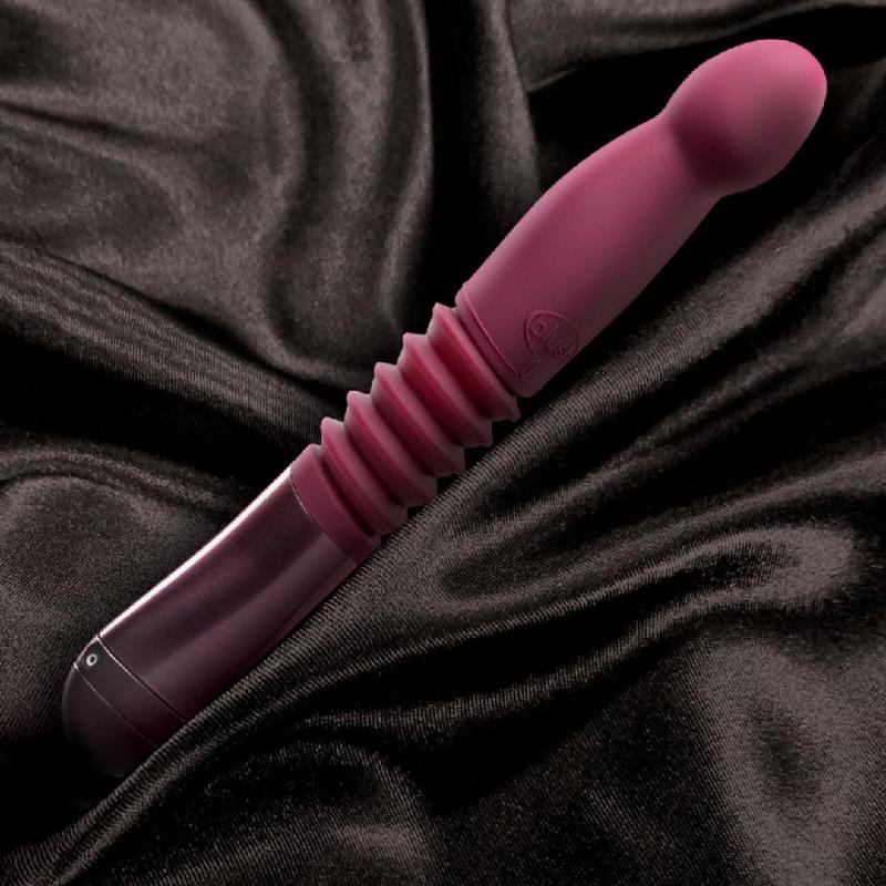 Пульсатор для точки G Blush Temptasia – Trixie Thrusting Dildo – Wine Red, 3 швидкості