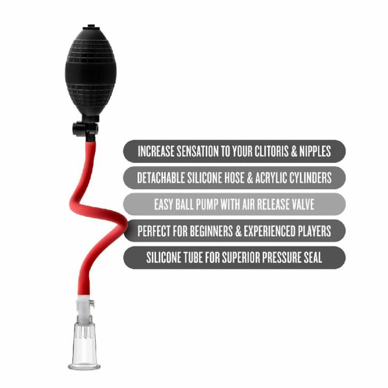 Вакуумна помпа для клітора Blush Temptasia – Beginner's Clitoral Pumping System, механічна, груша