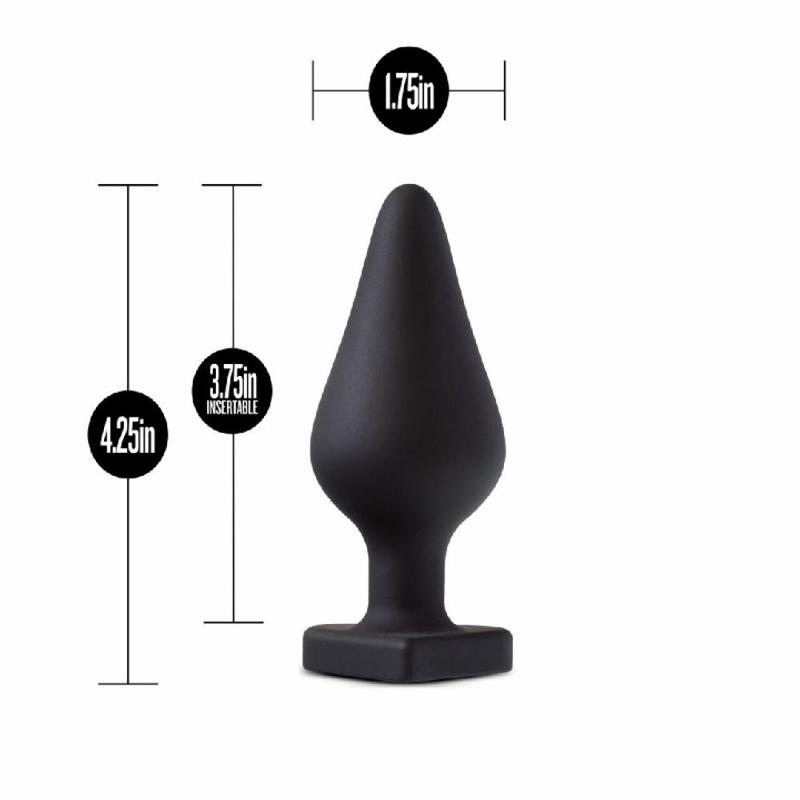 Анальна пробка Blush Temptasia – Fuck Me Anal Plug – Black, основа у вигляді сердечка