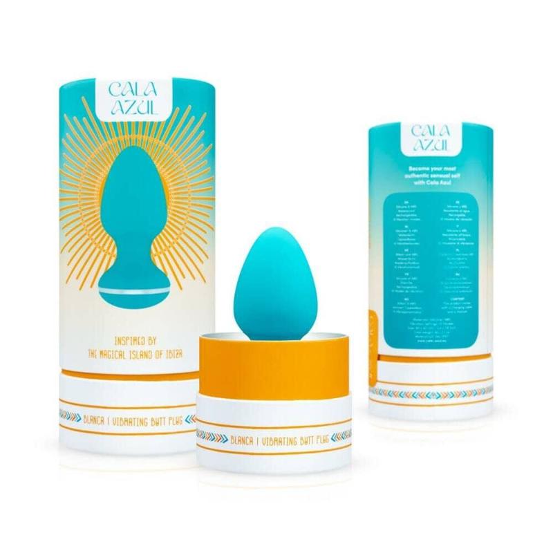 Анальна вібропробка Cala Azul – Blanca Vibrating anal plug, 10 режимів