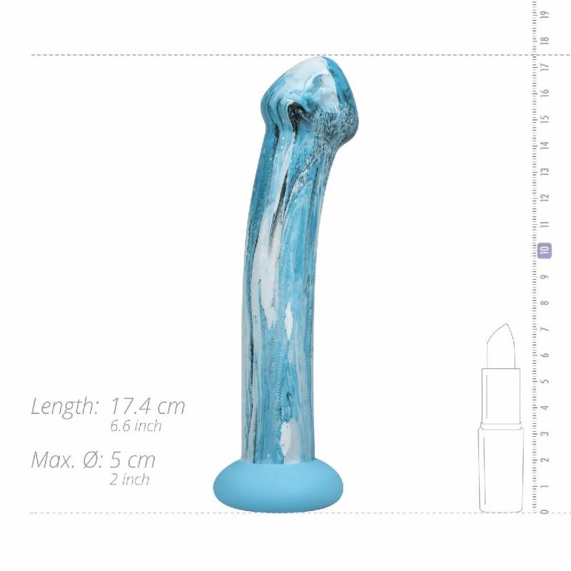 Скляний дилдо Gildo Ocean Ripple, об’ємна головка, ідеально для точки G