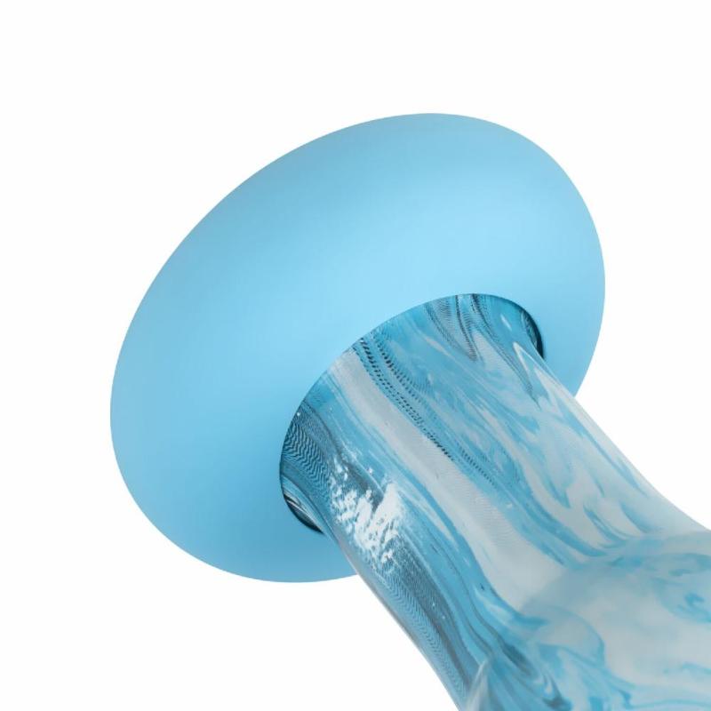 Скляний дилдо Gildo Ocean Ripple, об’ємна головка, ідеально для точки G