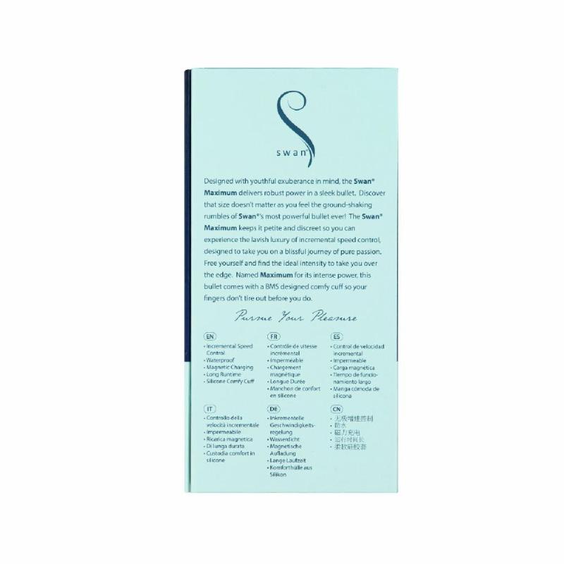 Віброкуля Swan Maximum + Comfy Cuff Blue, суперпотужна, різна інтенсивність, силіконова манжета