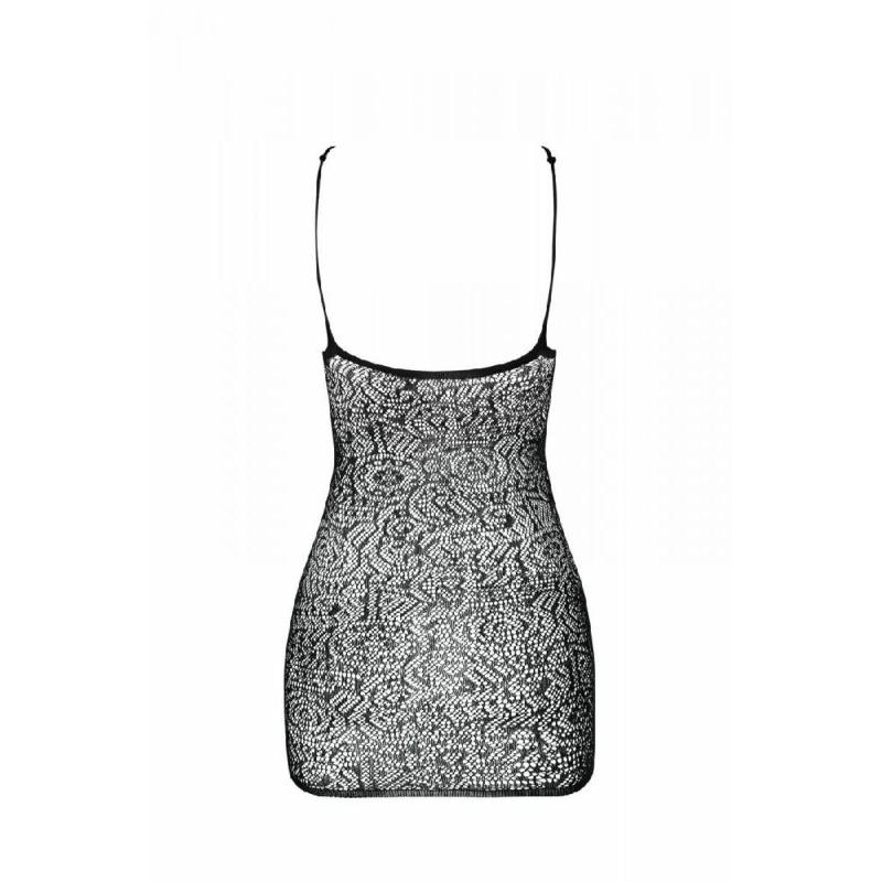 Ажурна мінісукня на тонких бретелях Passion BS096 One Size, red, плетіння на грудях