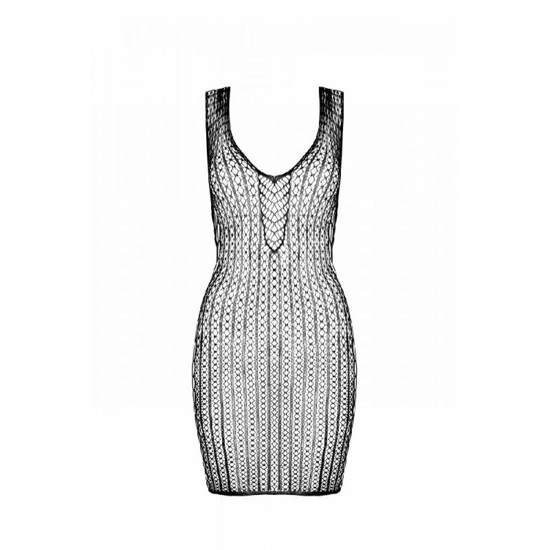 Мінісукня з вертикальним візерунком Passion BS097 One Size, white, плетіння з боків