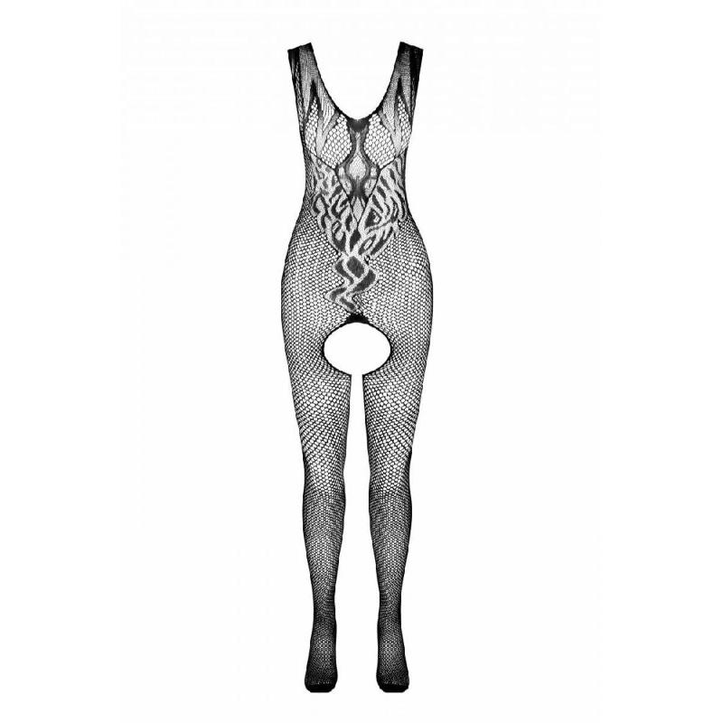Бодістокінг з крилами Passion BS098 One Size, black, середня сітка, відкритий доступ