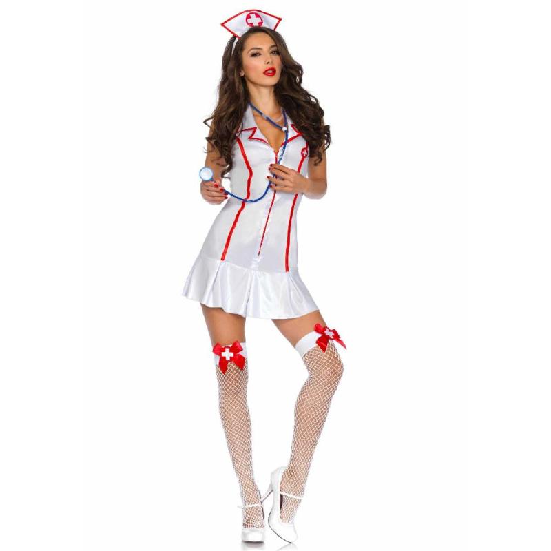​​Еротичний костюм медсестри Leg Avenue Head Nurse S/M, сукня, аксесуар на голову, стетоскоп