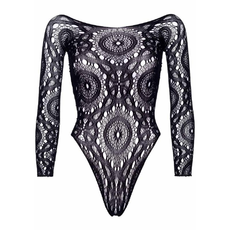 Еротичне боді-бодістокінг Leg Avenue Snap crotch thong back teddy Black S/M
