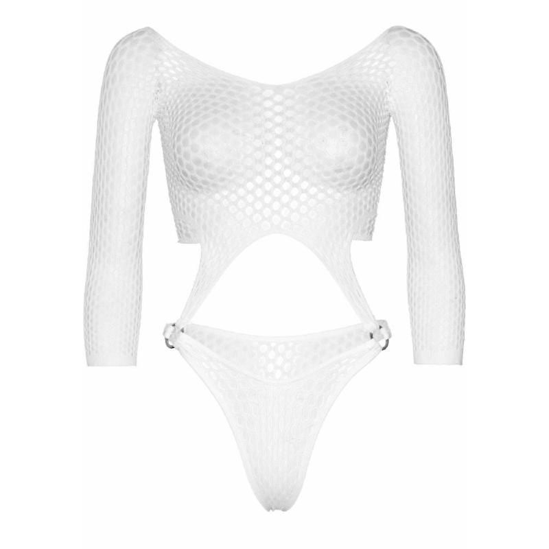 Еротичне боді Leg Avenue Top bodysuit with thong back White