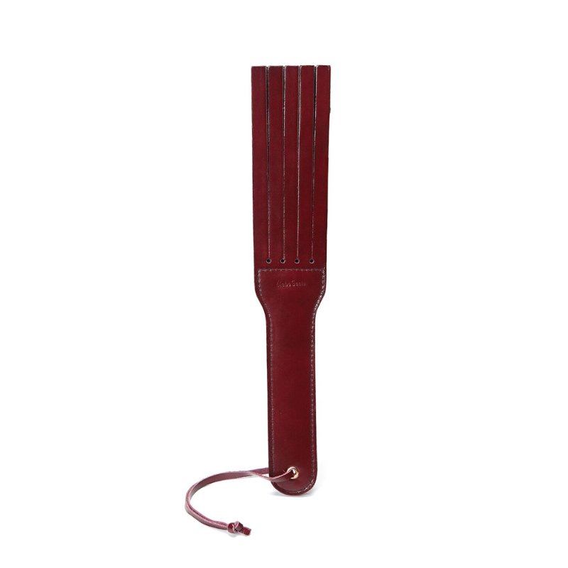 Двосторонній паддл Liebe Seele Wine Red Spanking Paddle, натуральна шкіра - зображення 1