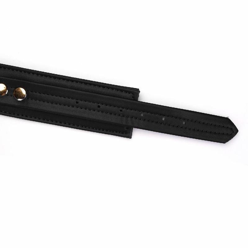 Нашийник з повідцем Liebe Seele Black Organosilicon Collar with Leash, екошкіра