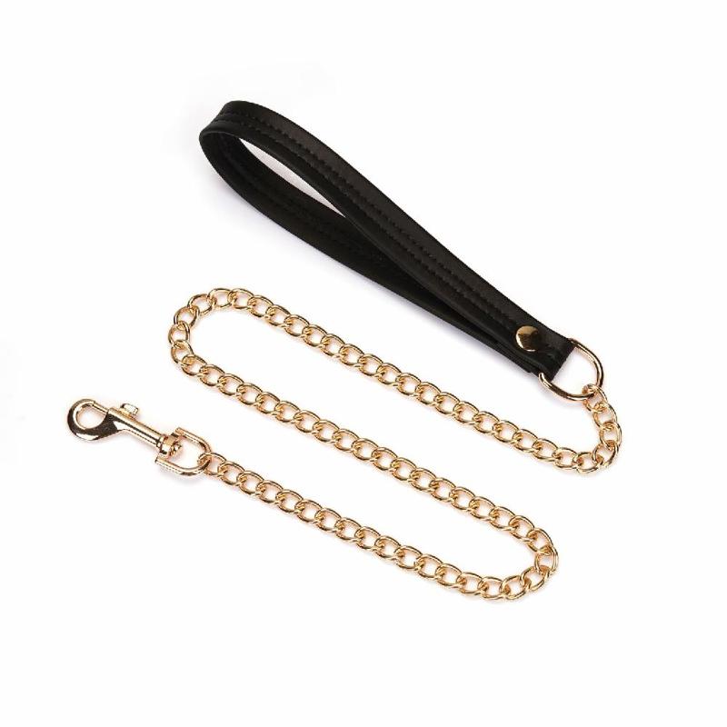 Нашийник з повідцем Liebe Seele Black Organosilicon Collar with Leash, екошкіра