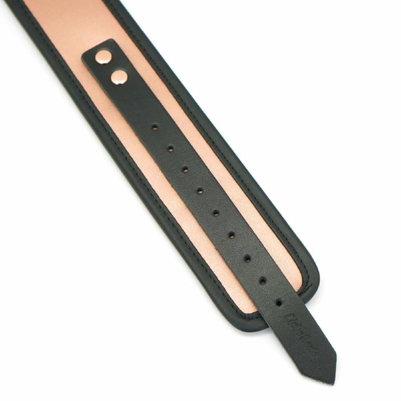 Широкий нашийник з повідцем Liebe Seele Rose Gold Memory Collar with Leash, натуральна шкіра
