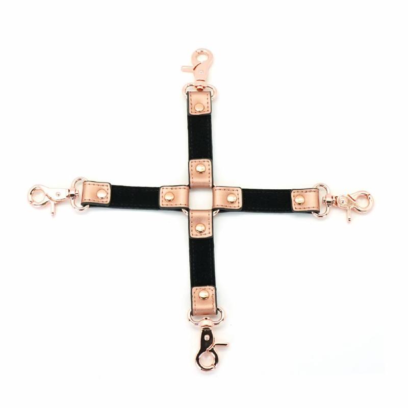Хрестовина для фіксації Liebe Seele Rose Gold Memory Hog Tie, натуральна шкіра, рожеве золото
