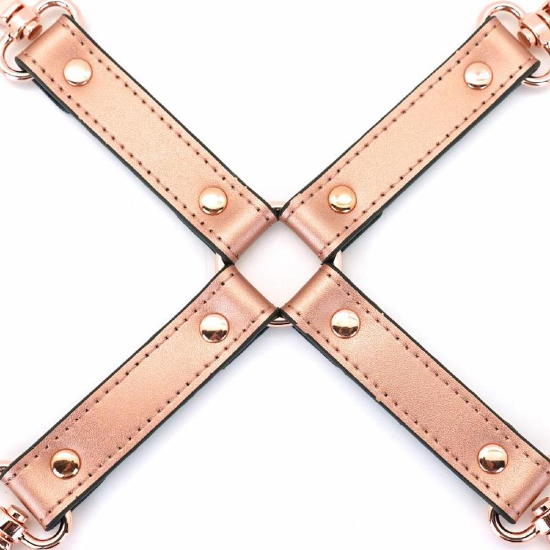 Хрестовина для фіксації Liebe Seele Rose Gold Memory Hog Tie, натуральна шкіра, рожеве золото