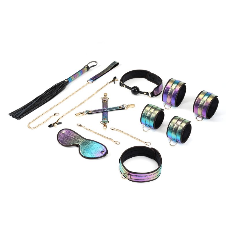БДСМ-набір Liebe Seele Vivid Rainbow 8 Pieces Set, 8 аксесуарів, екошкіра на оксамитовій основі - зображення 1