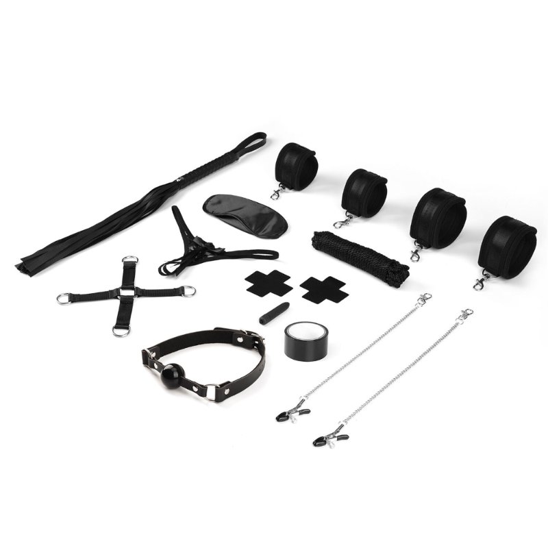 БДСМ-набір Liebe Seele Bound You 12pcs set, 12 предметів, у комплекті віброкуля і мереживні стрінги - зображення 1