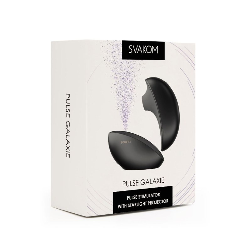 Вакуумний кліторальний смарт-стимулятор Svakom Pulse Galaxie Midnight Black, проєктор зоряного неба