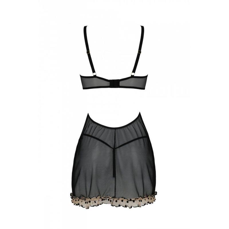 Еротичний пеньюар Passion MARINA CHEMISE, S/M, beige