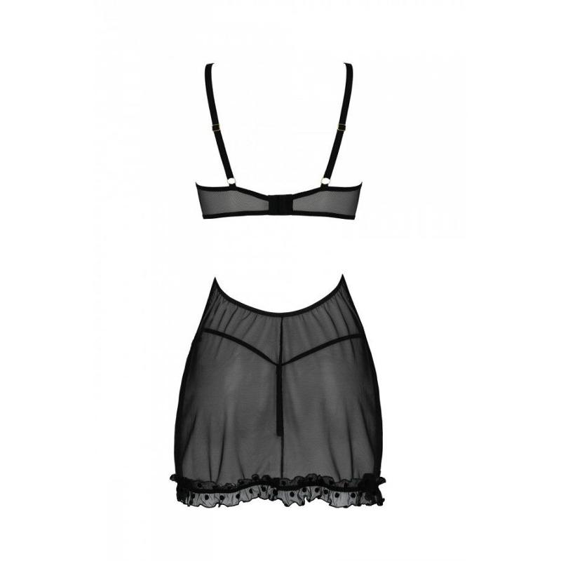 Еротичний пеньюар Passion MARINA CHEMISE, L/XL, black