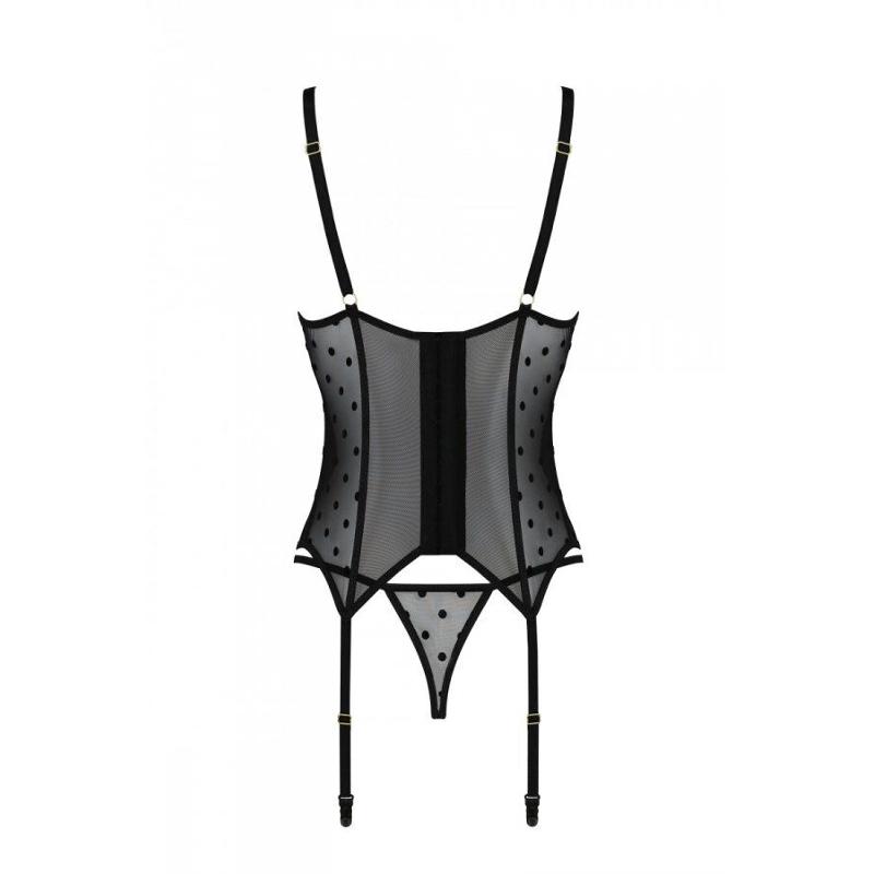 Корсет Passion MARINA CORSET, S/M, black, з відкритими чашками