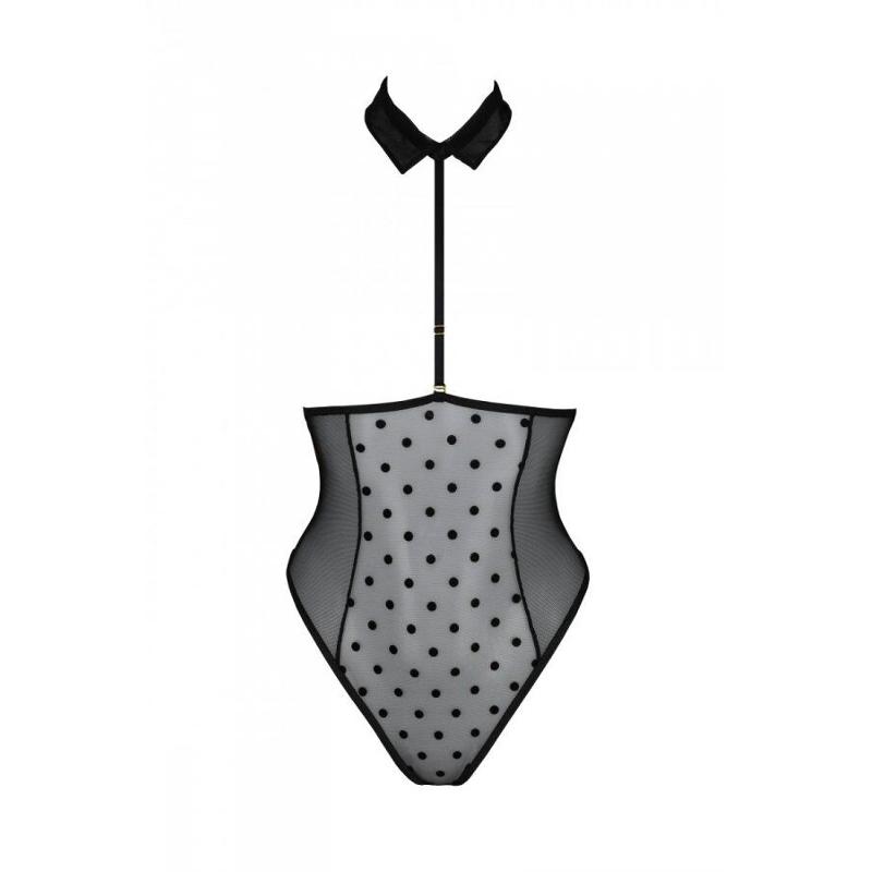 Еротичне боді Passion TRISHA BODY, S/M, black, з відкритими чашками