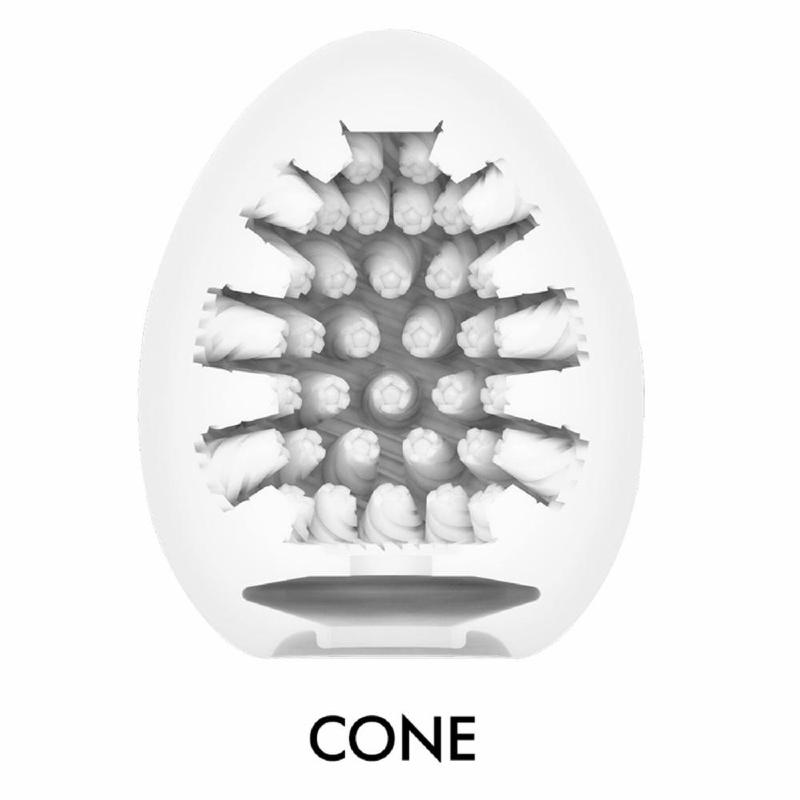 Мастурбатор-яйце Tenga Egg Cone, щільний TPE, пробник лубриканту 5 мл