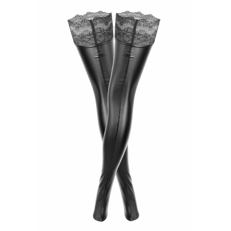 Панчохи з мокрим ефектом Noir Handmade F135 Powerwetlook stockings, S, без мисків