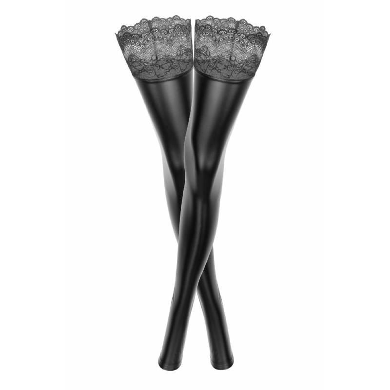 Панчохи з мокрим ефектом Noir Handmade F135 Powerwetlook stockings, M, без мисків