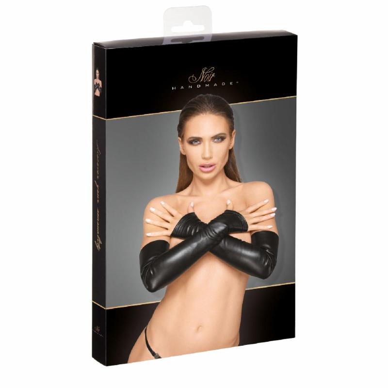 Мітенки Noir Handmade F213 Elastic eco leather fingerless gloves, S, екошкіра