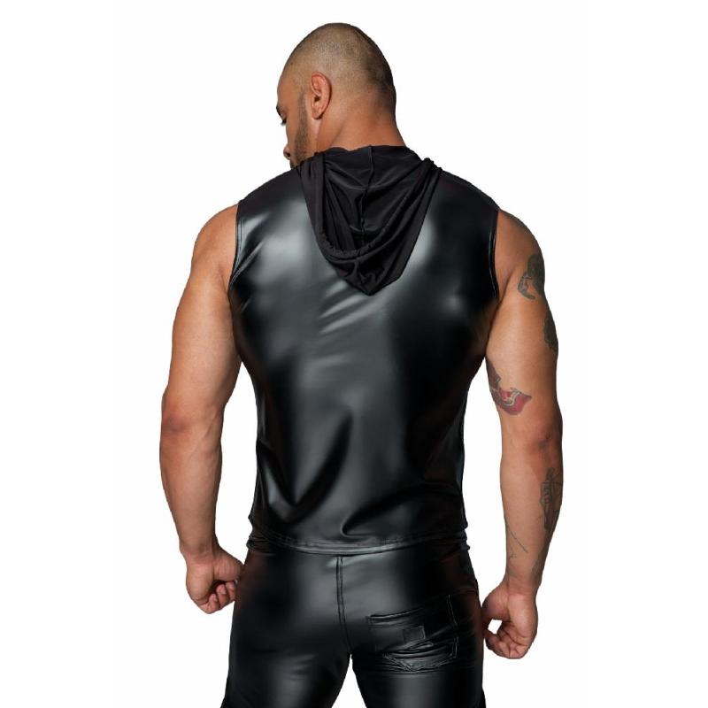 Чоловіча безрукавка з капюшоном Noir Handmade H062 Hooded Shirt, 3XL, мокрий ефект