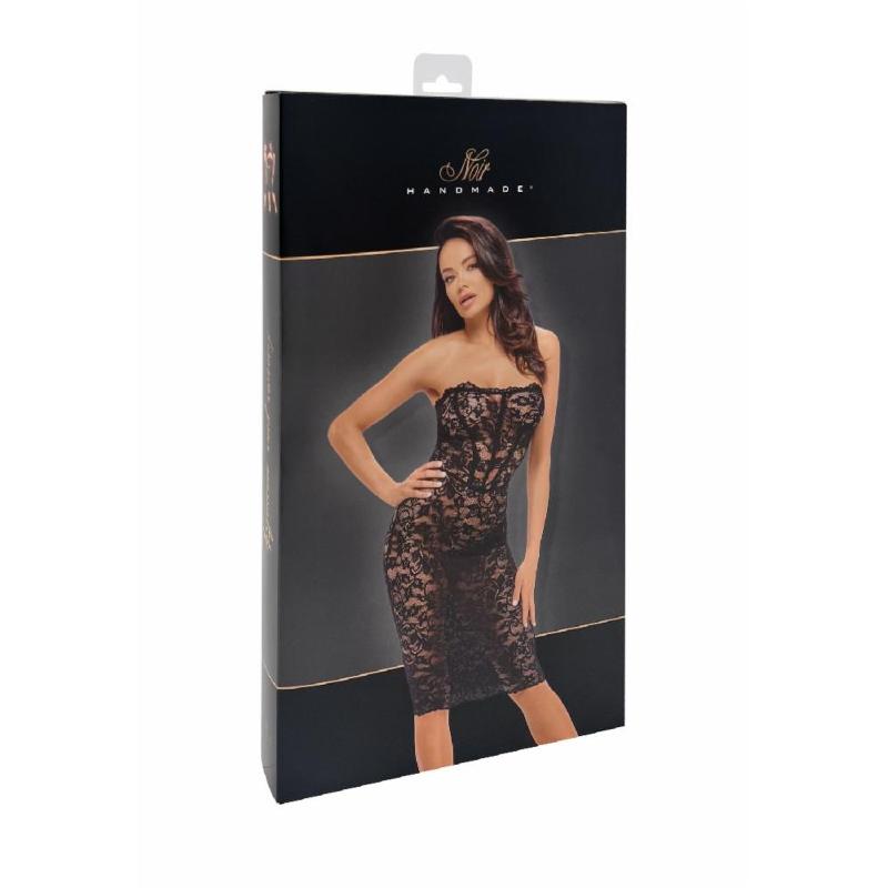 Сукня Noir Handmade F301 Catalyst, XL, black, міді, мереживо, відкриті плечі, шнурівка на спині