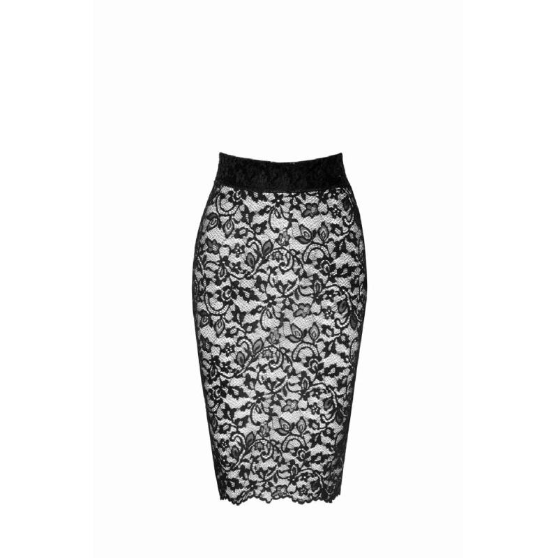 Спідниця Noir Handmade F302 Ambivalence, M, black, мереживо, довжина за коліна, шнурівка ззаду